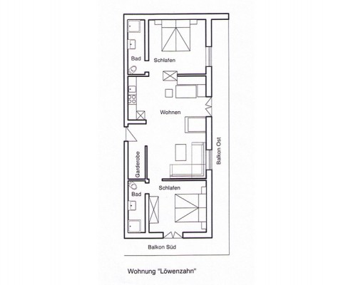 5 Sterne Appartement Ferlhof Krün Löwenzahn Grundriss