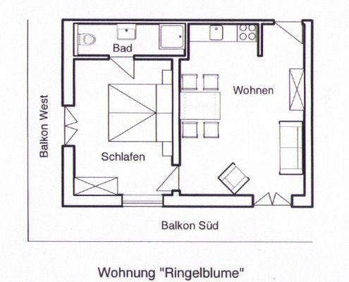 4 Sterne Appartement Ferlhof Krün Grundriss Ringelblume