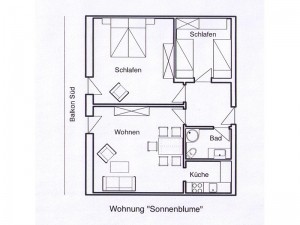 4 Sterne Appartement Ferlhof Krün Grundriss Sonnenblume