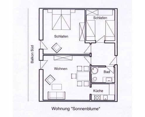 4 Sterne Appartement Ferlhof Krün Grundriss Sonnenblume