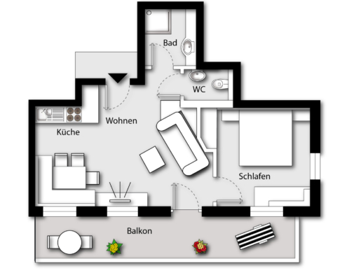 Grundriss der Ferienwohnung Karwendel