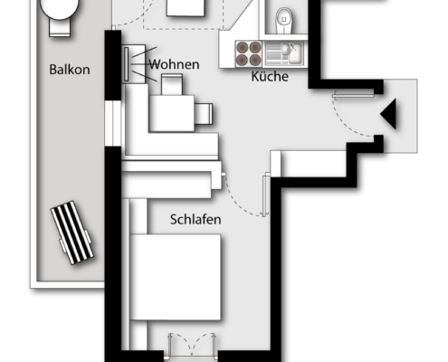 Grundriss Ferienwohnung Wetterstein