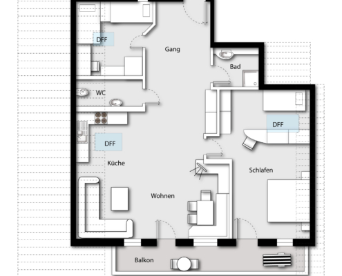 Grundriss der Ferienwohnung Zugspitz