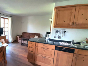 Ferienwohnung Krün Wetterstein Wohnzimmer mit Küche